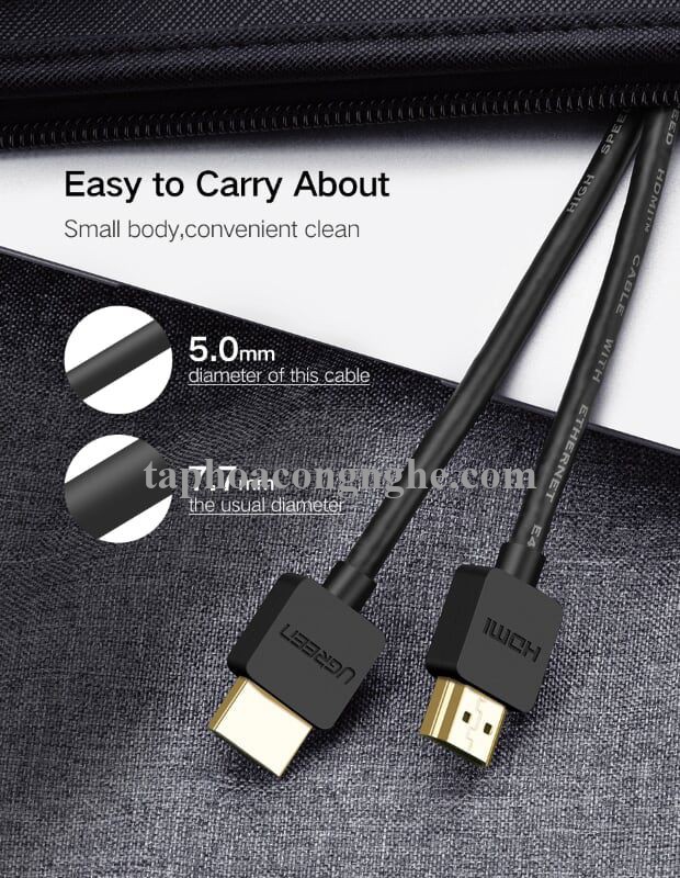 Ugreen 30822 0.5M màu Đen Cáp tín hiệu HDMI chuẩn 2.0 hỗ trợ phân giải 4K * 2K HD121 30030822